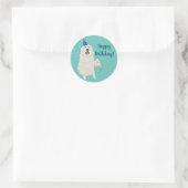 Birthday Great Pyreneeën Mountain Dog Ronde Sticker (Tas)