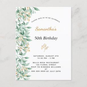 Birthday greenery botanical elegant briefkaart