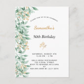 Birthday greenery botanical elegant briefkaart (Voorkant)
