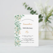 Birthday greenery botanical elegant briefkaart (Staand voorkant)