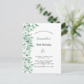 Birthday greenery botanical floral elegant briefkaart (Staand voorkant)