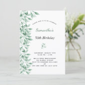 Birthday greenery botanical floral modern chic kaart (Staand voorkant)