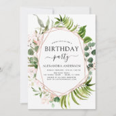 Birthday Greenery Eucalyptus Botanical Kaart (Voorkant)