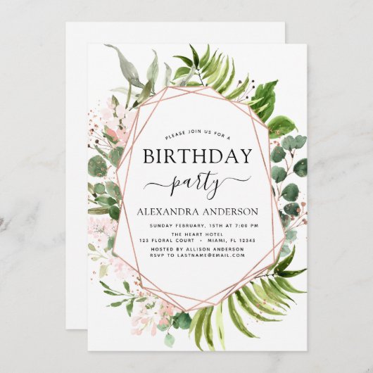 Birthday Greenery Eucalyptus Botanical Kaart (Voorkant / Achterkant)