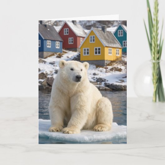Birthday Greenland Polar Bear On an Ice Floe Kaart (Voorkant)