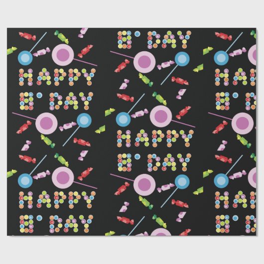 Birthday Greeting Candles Cadeaupapier (Vlak)