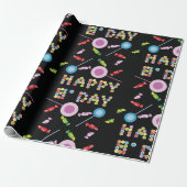 Birthday Greeting Candles Cadeaupapier (Uitgerold)
