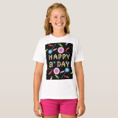 Birthday Greeting Candles T-shirt (Voorkant volledig)