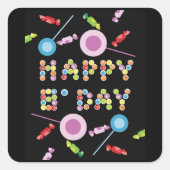 Birthday Greeting Candles Vierkante Sticker (Voorkant)