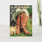 Birthday Greeting Card: Cowboy Hat and Boots Kaart (Voorkant)