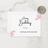 Birthday Greeting Card | Custom Text | Unique Pers Notitiekaartje (Voorkant / Achterkant in situ)