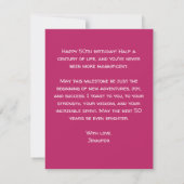 Birthday Greeting Card for Her - 50th Birthday  (Achterkant)