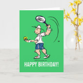 Birthday greeting card for tennis player kaart (Gele Bloem)