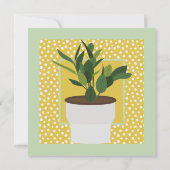 Birthday Greeting Moderne Planten Gold Sage Green (Achterkant)
