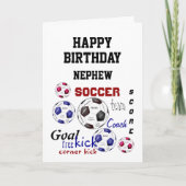 Birthday Greeting Nephew Soccer Fan Fun Kaart (Voorkant)