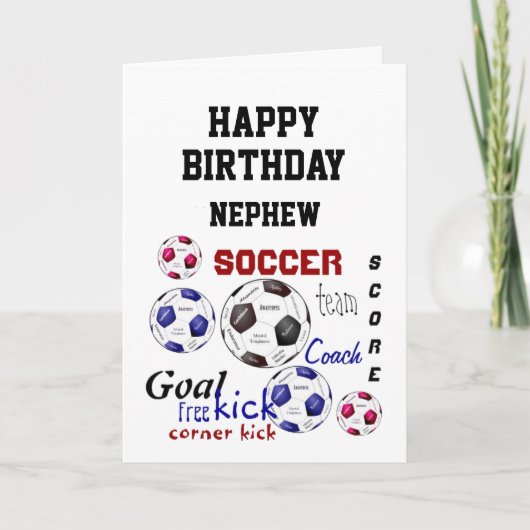 Birthday Greeting Nephew Soccer Fan Fun Kaart (Voorkant)