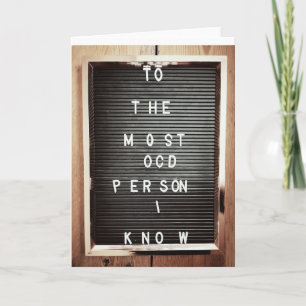 Birthday Greeting OCD Humor Schrijfbord Kaart