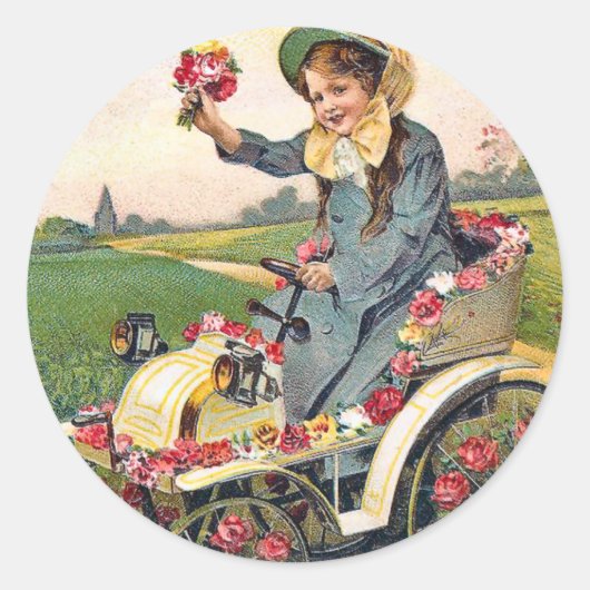 Birthday Greeting Ronde Sticker (Voorkant)