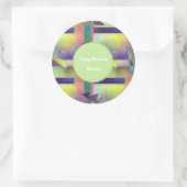 Birthday Greetings Abstract Pattern Stencil Art Ronde Sticker (Tas)