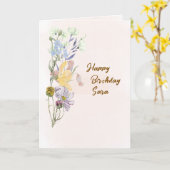 Birthday Greetings Card  Kaart (Gele Bloem)
