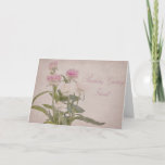 Birthday Greetings Friend Card Kaart<br><div class="desc">Roze bloemen op de vriendenkaart voor de geboorte. Fotografie en kaartontwerp van Sandra Foster © Sandra Foster Design.</div>