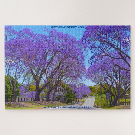 Birthday Greetings Jacaranda Trees Australië Legpuzzel (Horizontaal)