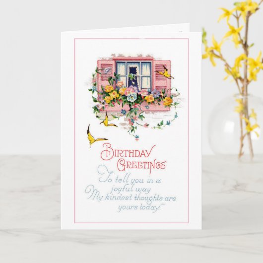 Birthday Greetings Kaart (Gele Bloem)