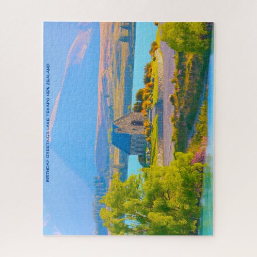 Birthday Greetings Lake Tekapo Nieuw-Zeeland Legpuzzel (Verticaal)