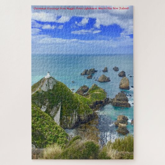 Birthday Greetings Nugget Point Lighthouse Jigzaag Legpuzzel (Verticaal)