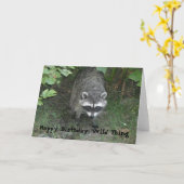 Birthday Greetings - Raccoon Kaart (Gele Bloem)