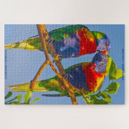 Birthday Greetings Rainbow Lorikeets Legpuzzel (Horizontaal)