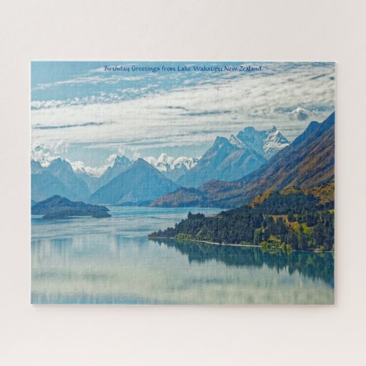 Birthday Greetings uit het Wakatipu-meer in Nieuw- Legpuzzel (Horizontaal)