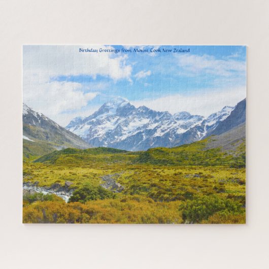 Birthday Greetings uit Mount Cook New Zealand Legpuzzel (Horizontaal)