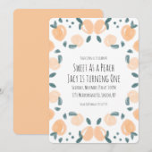 Birthday-grenskunst van waterverf-peach-fruit kaart (Voorkant / Achterkant)