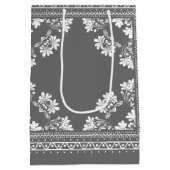 Birthday Grey and White Bandanna Medium Gift Bag Medium Cadeauzakje (Achterkant)