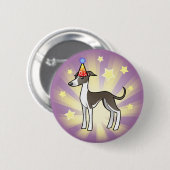 Birthday Greyhound/Whippet/Italiaanse Greyhound Ronde Button 5,7 Cm (Voorkant /achterkant)