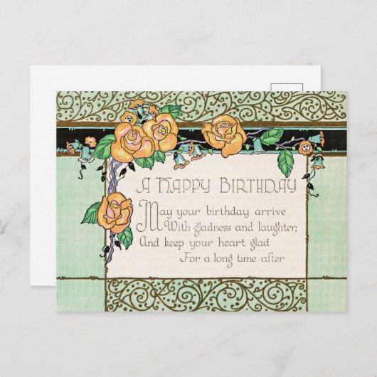 Birthday-groet Briefkaart (Voorkant / Achterkant)