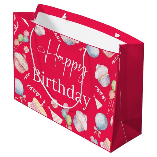 Birthday Groot Cadeauzakje (Achterkant Gekanteld)