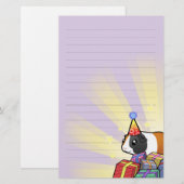 Birthday Guinea Pig (glad haar) Briefpapier (Voorkant / Achterkant)