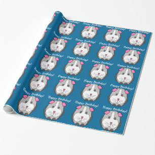 Birthday Guinea Pig Wrapping Paper Cadeaupapier