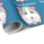 Birthday Guinea Pig Wrapping Paper Cadeaupapier (Rol Hoek)