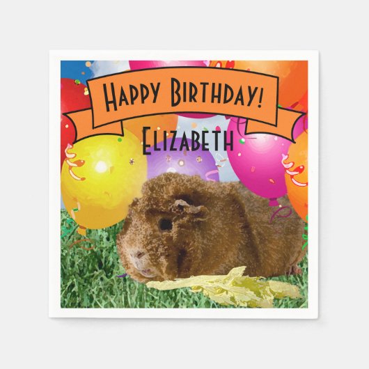 Birthday Guinee-Bisschoppenballonnen van de kinder Servet (Voorkant)