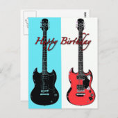 Birthday Guitars Post Card Briefkaart (Voorkant / Achterkant)