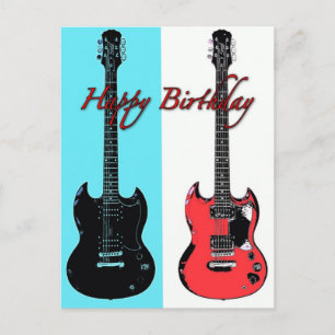 Birthday Guitars Post Card Briefkaart
