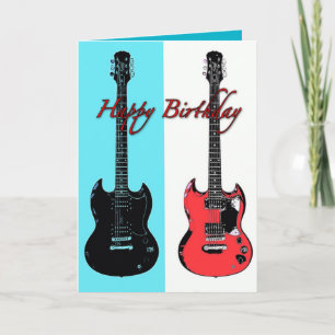 Birthday Guitars Wenskaart Kaart