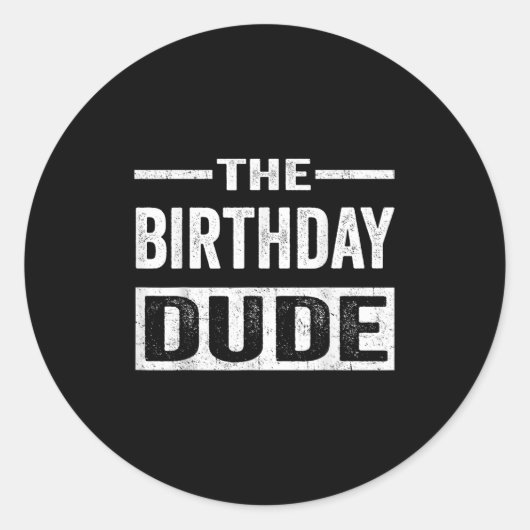 Birthday Guy Graphic Novelty Mannen Vrouwen jongen Ronde Sticker (Voorkant)