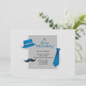 Birthday Guy Uitnodiging (Staand voorkant)