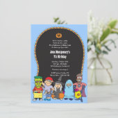 Birthday Halloween Costume Party Invitation Kaart (Staand voorkant)