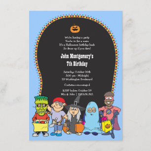 Birthday Halloween Costume Party Invitation Kaart