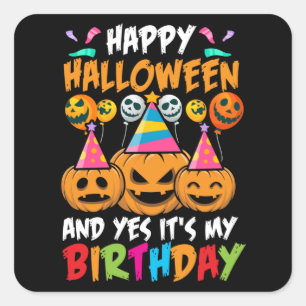 Birthday Halloween Vierkante Sticker